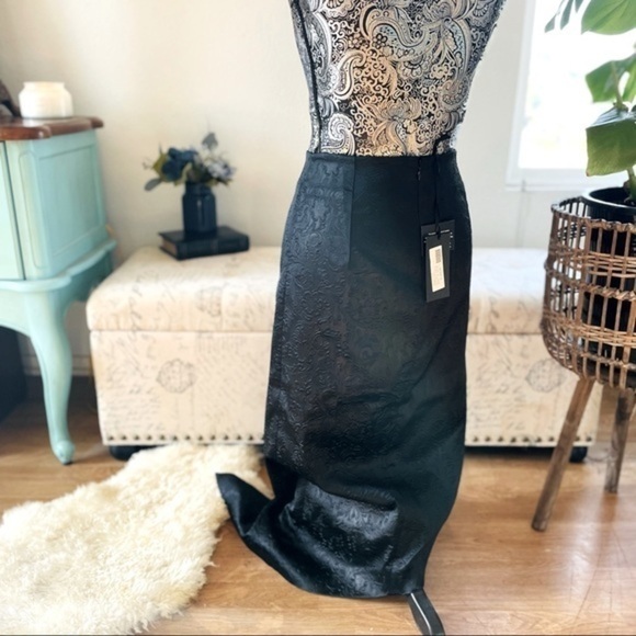 NWT Thomas Wylde Pollen Asymmetric Midi Skirt in Beesting Thorn Midnight Black - Picture 7 of 10